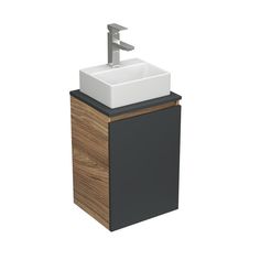 Комплект для ванной,3 предмета Bau (Тумба Bau Blackwood 40, графит,раковина BAU,смеситель) Bauedge