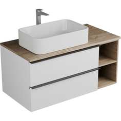 Тумба Veneciana SANGRO 100 под накладной умывальник, с 2-мя ящиками+ниши, белый 510011 No Brand