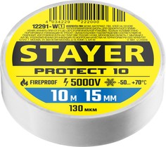 П_А_К STAYER Protect-10 белая изолента ПВХ, 10м х 15мм