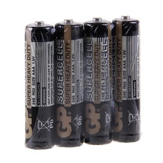 Батарейка солевая GP Supercell Super Heavy Duty, AAA, R03-4S, 1.5В, спайка, 4 шт.