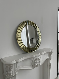 Зеркало Аура круглое 90 см в золотой раме