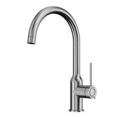 Высокий смеситель для кухни Elghansa 56B2013-Steel однорычажный из нержавеющей стали