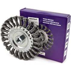 Orientcraft Щётка-крацовка, ПЛОСКАЯ для УШМ (ЖЕСТКАЯ), крученый ворс, гайка M14, 125 mm WH