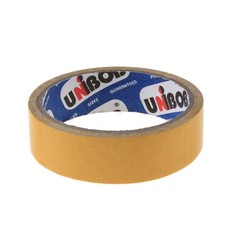 Клейкая лента UNIBOB, двусторонняя, ткан основа, 25 мм х 10 м (12 шт) РусЭкспресс