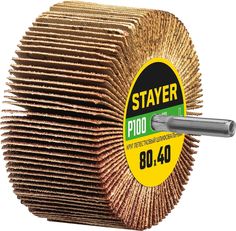 Круг шлифовальный лепестковый STAYER на шпильке, P100, 80x40 мм STAYER 36609-100