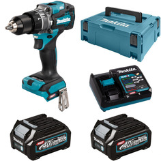 Дрель-шуруповерт ударная аккумуляторная Makita 140Нм 40В XGT Li-Ion 2x2Ач HP001GA201