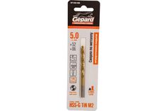 Сверло спиральное по металлу 5x52x86 мм, HSS TIN Gepard GP1350-086 Gepard.