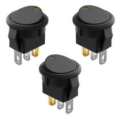 Кнопка выключатель (тумблер) GSMIN AK78 3-Pin, 12В (3 шт.) (Желтый) No Brand