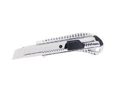 Нож канцелярский MaxiTool алюминиевый корпус с прорезиннеными вставками 89357