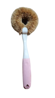 Щетка для мытья посуды NoBrand круглая с жесткой щетиной Boiler Bowl Brush 1 шт розовая