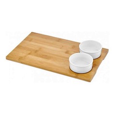 Доска сервировочная Walmer Bamboo с двумя мисками 36 х 22 см