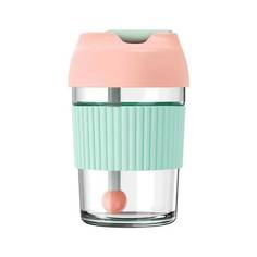 Стакан-непроливайка KissKissFish Rainbow Bobo Cup с трубочкой розовый, зелёный