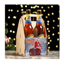 Ящик для пива "Желаю счастья!" Снегурочка, бочка, 24,5х16,5х14,5 см No Brand