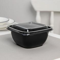 Набор одноразовых контейнеров, 550 мл, 12,6?12,6?6 см, 5 шт, цвет чёрный No Brand