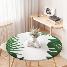 Круглая кухонная скатерть на резинке JoyArty на круглый стол диаметром 75-100 см.