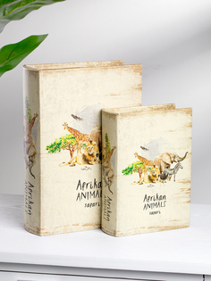 Шкатулки в виде книг, набор 2 предмета 19х7х27, 14х5х20см Glasar 39-115 ГЛАСАР