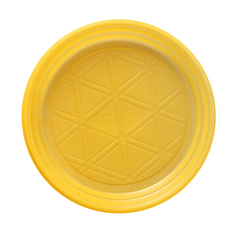 Тарелка одноразовая десертная, d=16,5 см, цвет жёлтый 100 шт. No Brand