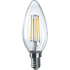 Лампа светодиодная Navigator E14 4 Вт 2700К теплый свет прозрачная свеча