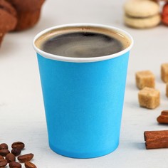 Стакан бумажный одноразовый, d=8 см, 250 мл, цвет синий 50 шт. No Brand