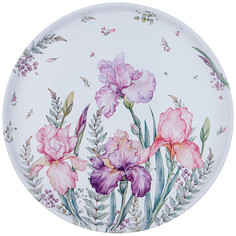 Поднос сервировочный сталь Agness ирисы 33х2,1 см 898-208