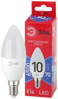 Лампа светодиодная ЭРА, E14, 10W, 6500K, "Свеча", арт. 734624 - (10 шт.) ERA
