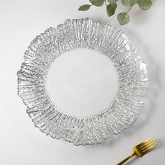 Тарелка подстановочная «Сияние», d=33 см, окантовка серебро No Brand