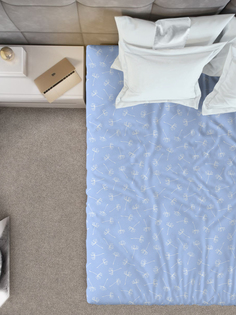 Простыня 2-спальная 175х215 см. Галтекс Нежность поплин Дуновение сине-фиолетовый Galtex