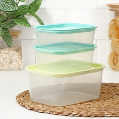 Набор контейнеров пищевых с паровыпуском, 3 шт No Brand