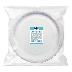 Тарелки одноразовые Vip бумажные 230 мм 50 шт белые