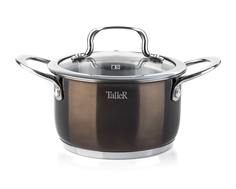 Кастрюля Taller Брауни с крышкой, коричневая, 1,9 л, TR-17291, 1 шт.