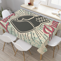 Скатерть прямоугольная на кухонный стол JoyArty "Удачный удар" из оксфорда, 180x145 см