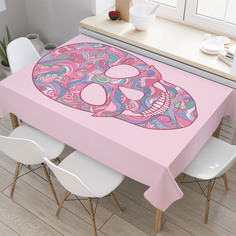 Скатерть прямоугольная JoyArty "Орнамент на черепе" из оксфорда, 120x145см