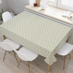 Скатерть прямоугольная JoyArty "Геометрия цветов в кругах" из оксфорда, 120x145см