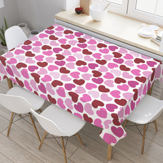 Скатерть прямоугольная JoyArty "Тональность сердец" из оксфорда, 120x145см