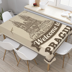 Скатерть прямоугольная JoyArty "Приглашение в Прагу" из оксфорда, 180x145см