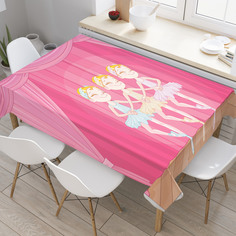 Скатерть прямоугольная на кухонный стол JoyArty "Три балерины" из оксфорда, 120x145 см