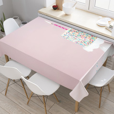 Скатерть прямоугольная на кухонный стол JoyArty "Праздничный торт" из оксфорда, 180x145 см
