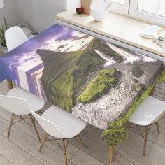 Скатерть прямоугольная JoyArty "Тучи над водопадом" из оксфорда, 180x145см