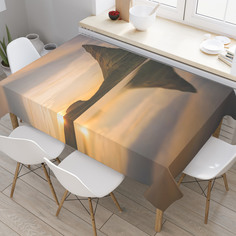 Скатерть прямоугольная на кухонный стол JoyArty "Гора у озера" из оксфорда, 180x145 см