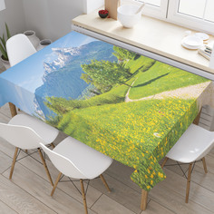 Скатерть прямоугольная на кухонный стол JoyArty "Живописная дорога" из оксфорда, 180x145см