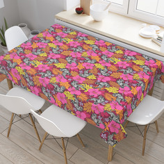 Скатерть прямоугольная на кухонный стол JoyArty "Тигр в засаде" из оксфорда, 120x145 см