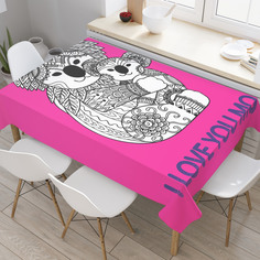 Скатерть прямоугольная JoyArty "Орнаментальные коалы" из оксфорда, 120x145см