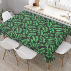 Скатерть прямоугольная на кухонный стол JoyArty "Сочные листья" из оксфорда, 120x145 см