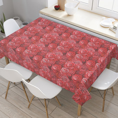 Скатерть прямоугольная на кухонный стол JoyArty "Миллион роз" из оксфорда, 180x145 см