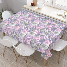 Скатерть прямоугольная на кухонный стол JoyArty "Розы и настурции" из оксфорда, 120x145 см