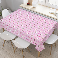 Скатерть прямоугольная на кухонный стол JoyArty "Енот и цветок" из оксфорда, 180x145 см