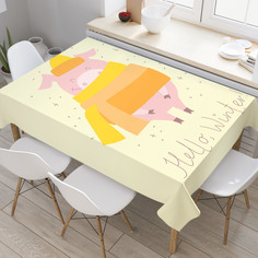 Скатерть прямоугольная на кухонный стол JoyArty "Шарфик для зимы" из оксфорда, 180x145 см