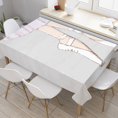 Скатерть прямоугольная на кухонный стол JoyArty "Пуанты балерины" из оксфорда, 180x145 см