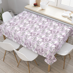 Скатерть прямоугольная JoyArty "Цветущие ветки в облаках" из оксфорда, 180x145см