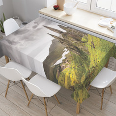 Скатерть прямоугольная JoyArty "Весенние шотландские горы" из оксфорда, 120x145 см
